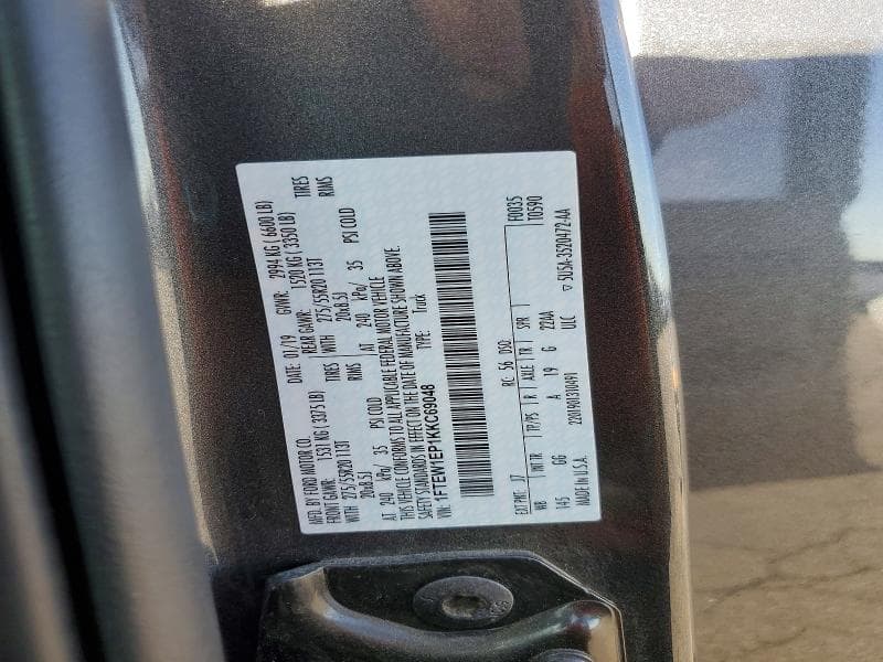 2019 FORD F150 SUPERCREW 12