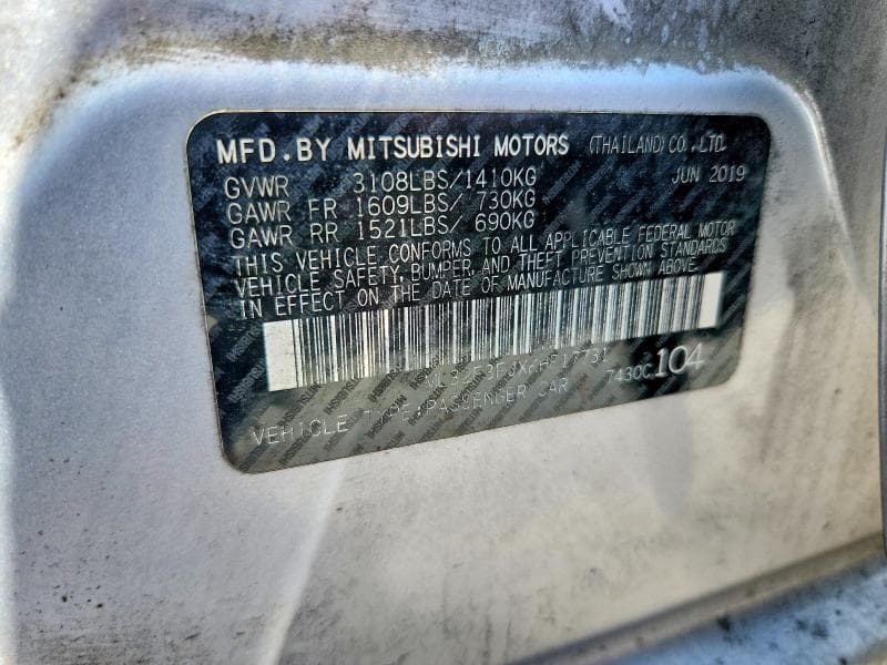 2019 MITSUBISHI MIRAGE G4 ES 12