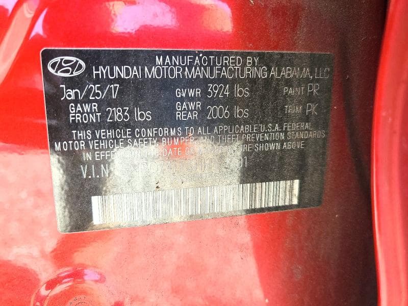 2017 HYUNDAI ELANTRA SE 12