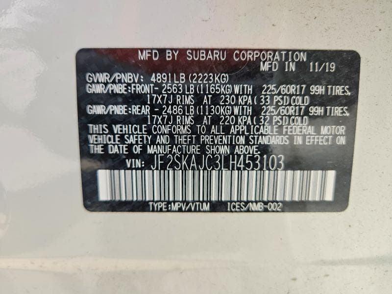 2020 SUBARU FORESTER PREMIUM 13