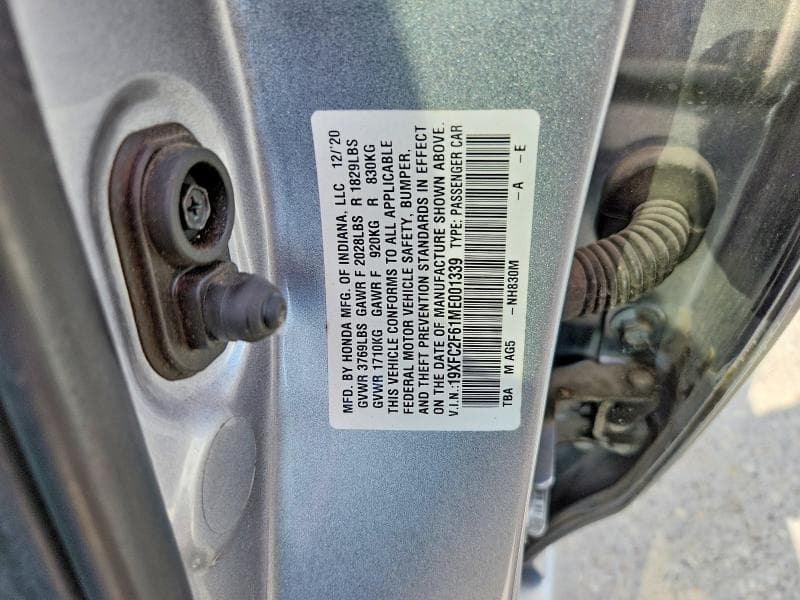 2021 HONDA CIVIC LX 12