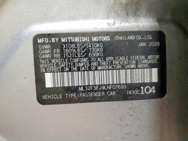 2020 MITSUBISHI MIRAGE G4 ES 13
