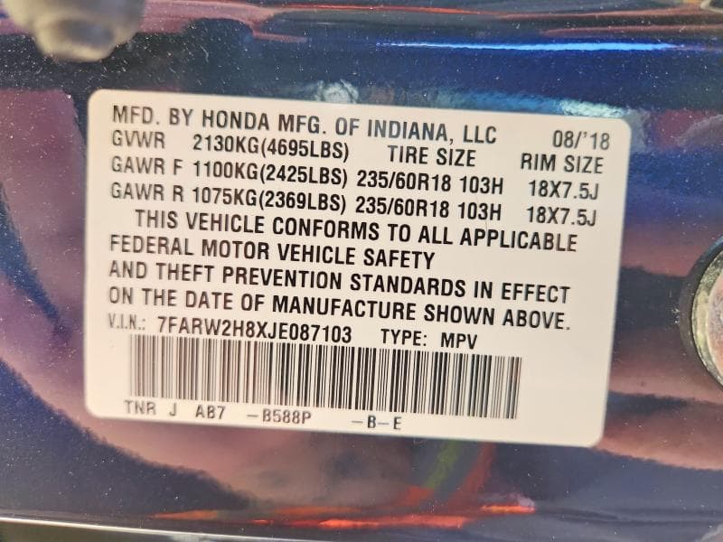2018 HONDA CR-V EXL 14