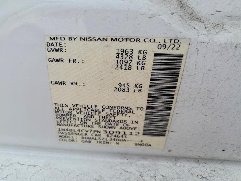 2023 NISSAN ALTIMA SR 12