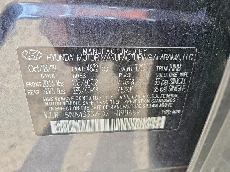 2020 HYUNDAI SANTA FE SEL 12
