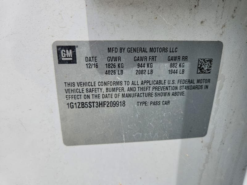 2017 CHEVROLET MALIBU LS 12