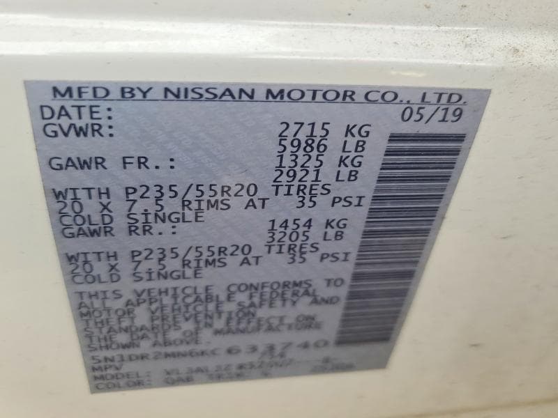 2019 NISSAN PATHFINDER PLATINUM 12