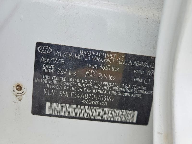 2018 HYUNDAI SONATA LIMITED 2.0T+ 12