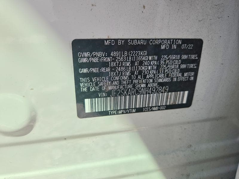 2022 SUBARU FORESTER TOURING 13