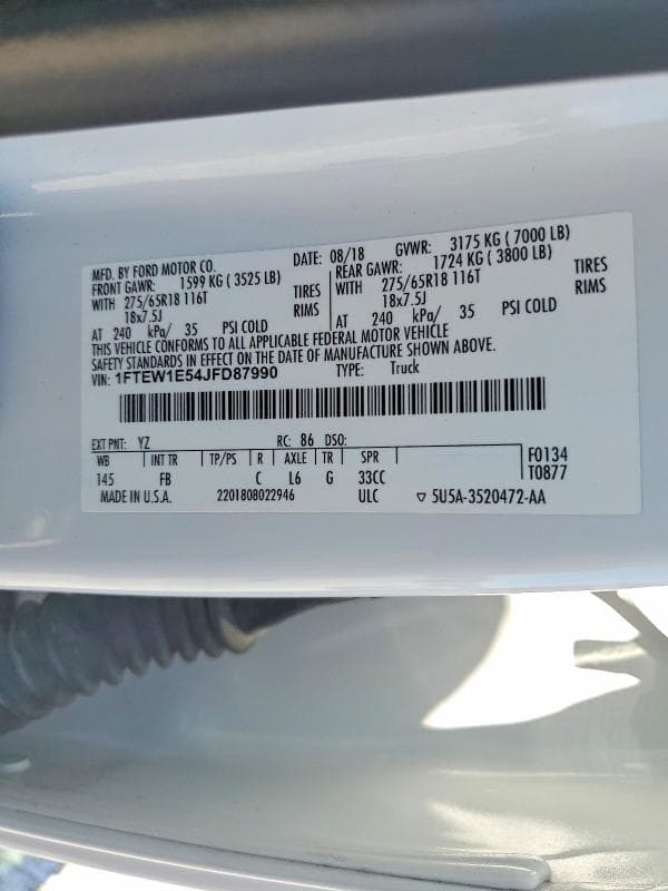 2018 FORD F150 12