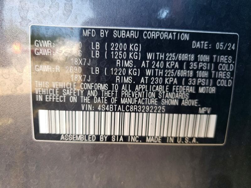 2024 SUBARU OUTBACK ONYX EDITION 14