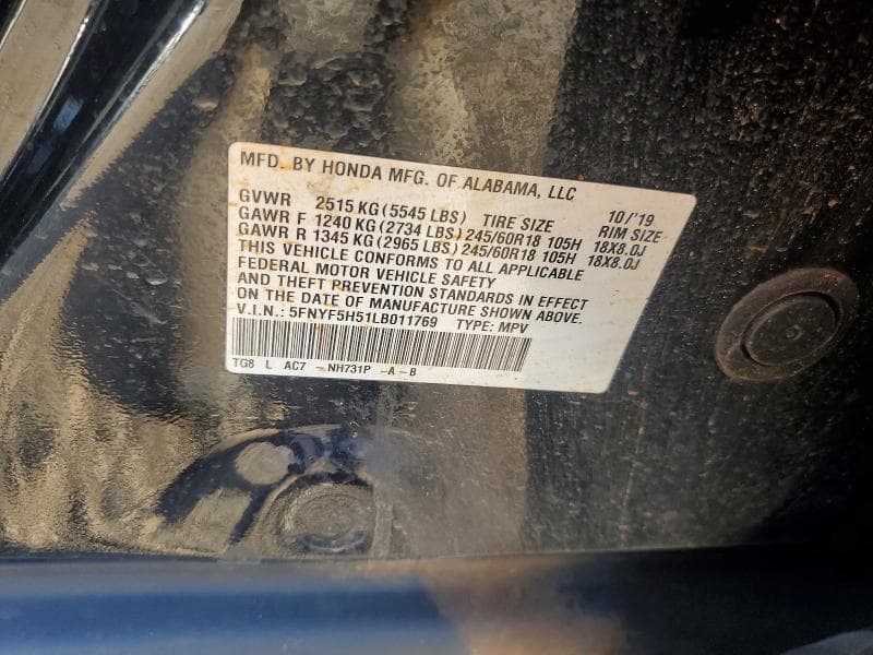 2020 HONDA PILOT EXL 13