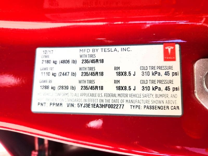 2017 TESLA MODEL 3 12