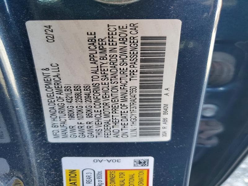 2024 HONDA ACCORD EX 12