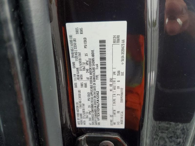 2020 FORD F150 SUPER CAB 12