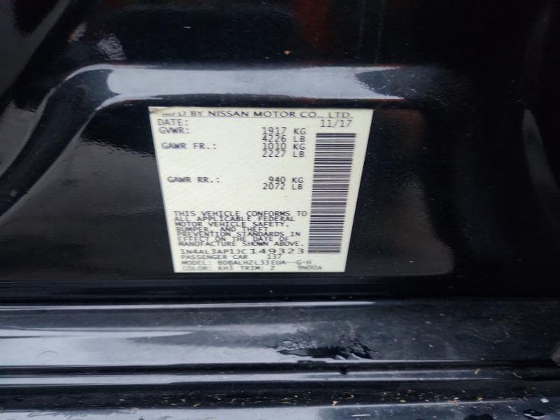 2018 NISSAN ALTIMA 2.5 SR 12