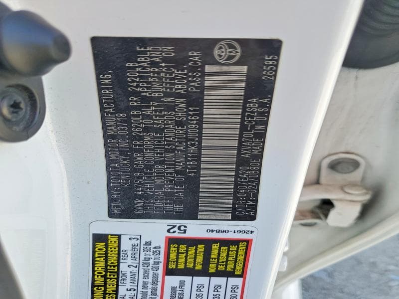 2018 TOYOTA CAMRY SE 12
