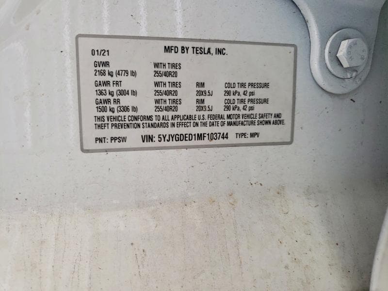 2021 TESLA MODEL Y 13