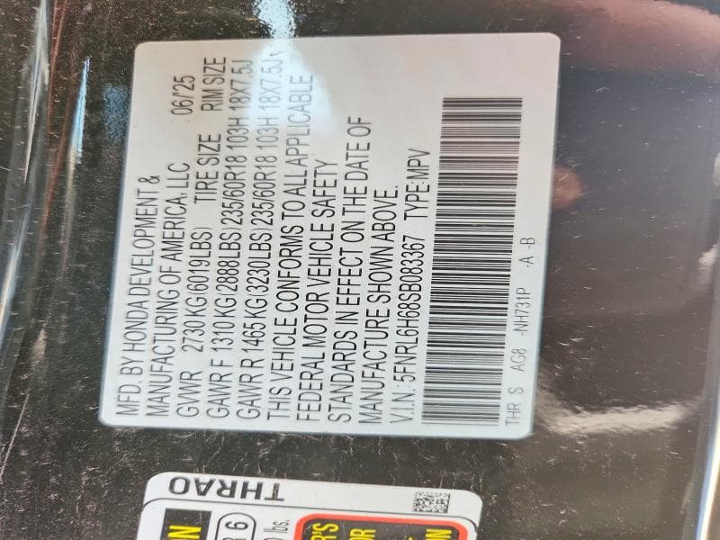 2025 HONDA ODYSSEY EXL 13