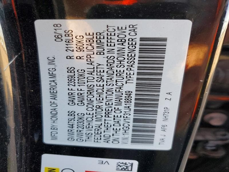 2018 HONDA ACCORD SPORT 12