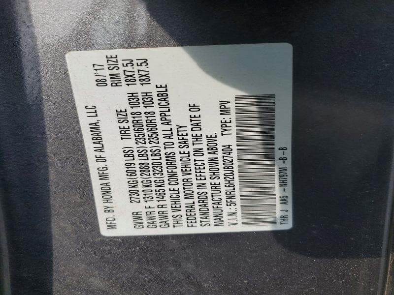 2018 HONDA ODYSSEY LX 13