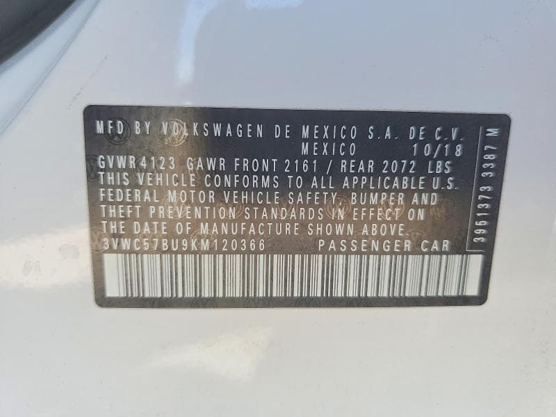 2019 VOLKSWAGEN JETTA S 12