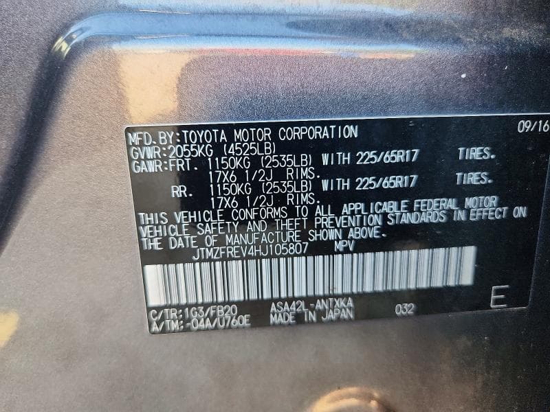 2017 TOYOTA RAV4 LE 13
