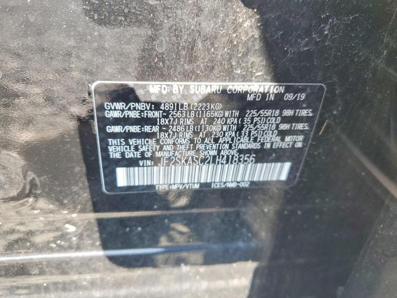 2020 SUBARU FORESTER LIMITED 13