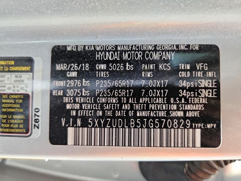 2018 HYUNDAI SANTA FE SPORT 2.4L 14