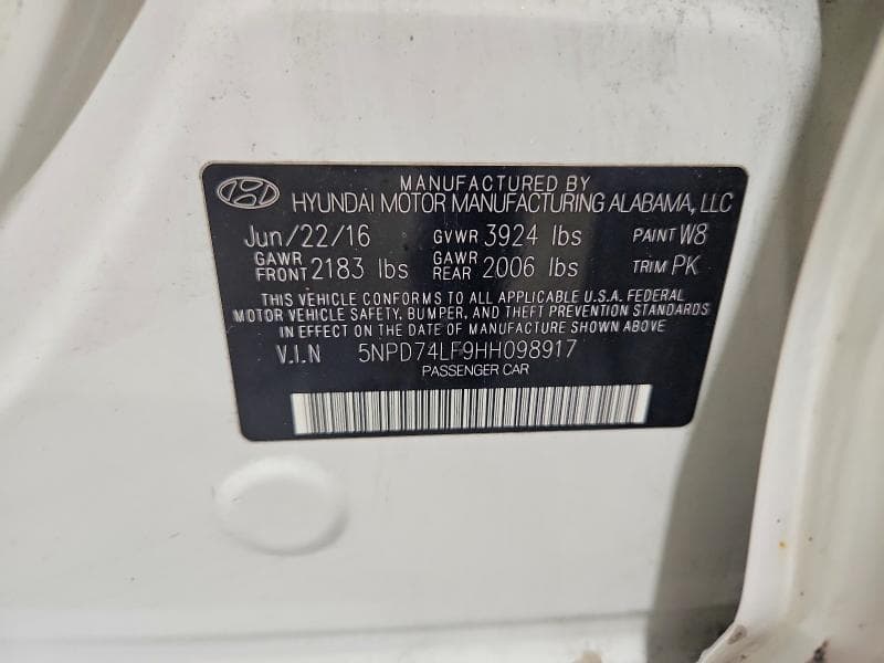 2017 HYUNDAI ELANTRA SE 12