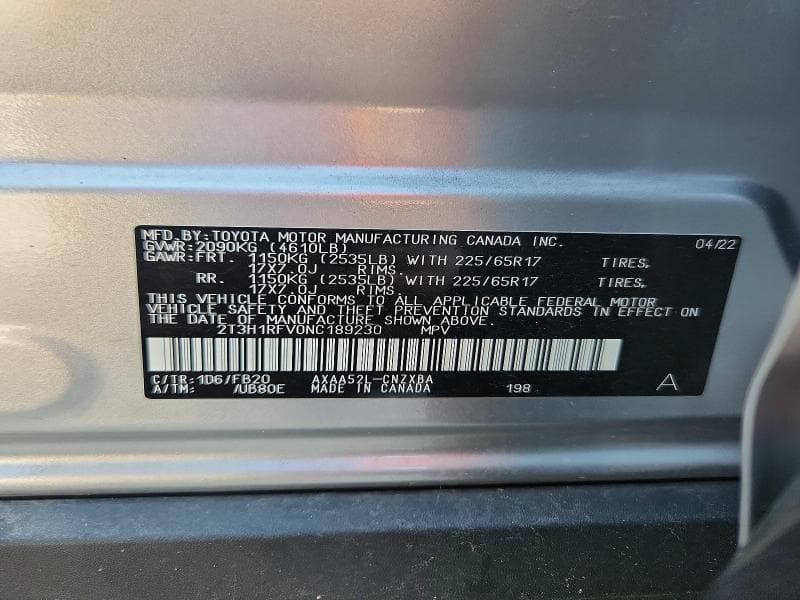 2022 TOYOTA RAV4 LE 13