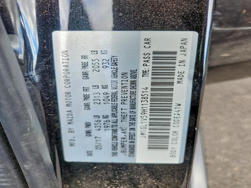 2017 MAZDA 6 TOURING 12