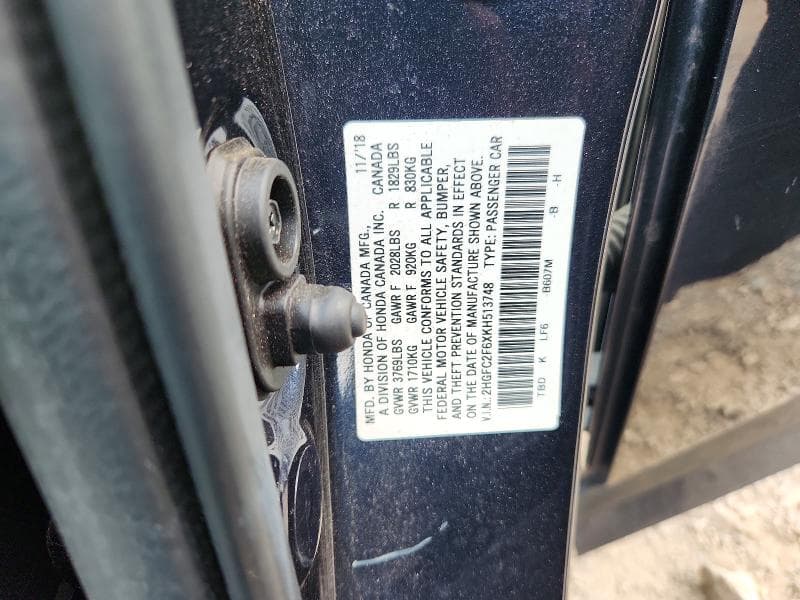 2019 HONDA CIVIC LX 13