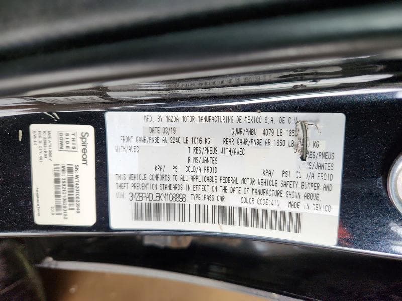 2019 MAZDA 3 PREFERRED 12
