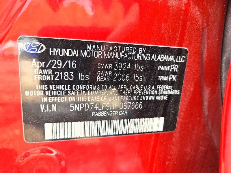 2017 HYUNDAI ELANTRA SE 12