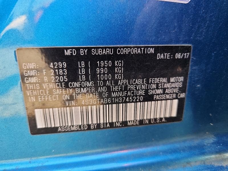 2017 SUBARU IMPREZA PREMIUM 12