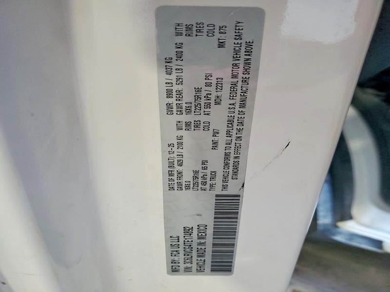 2026 RAM PROMASTER 2500 2500 HIGH 13