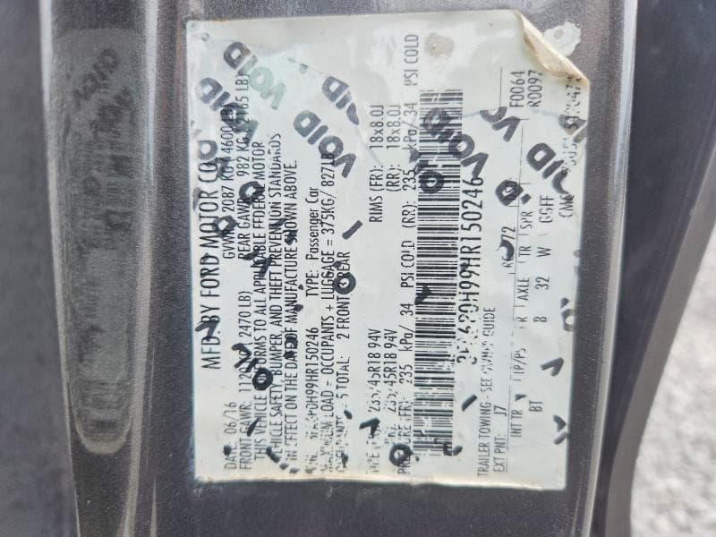 2017 FORD FUSION SE 12