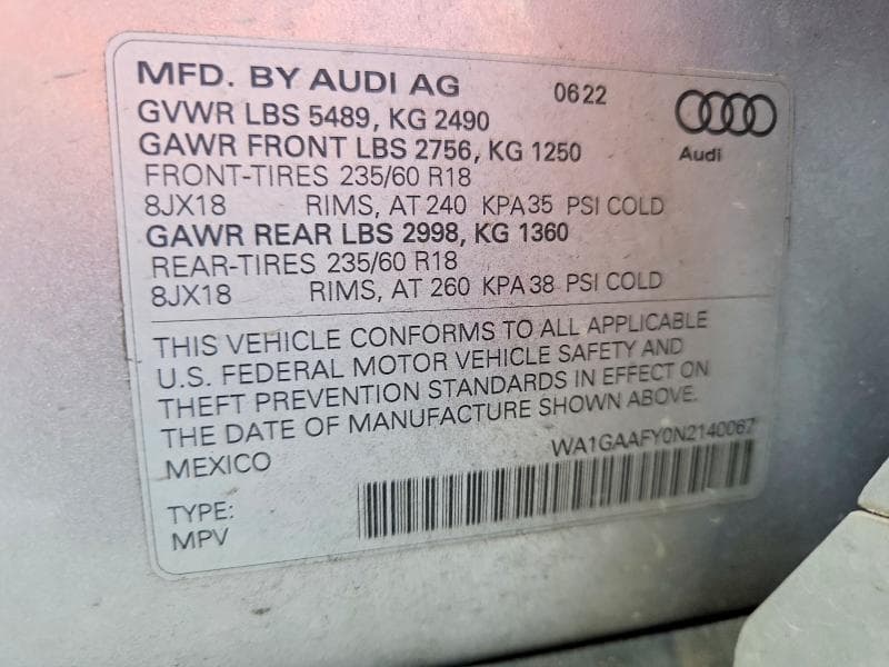 2022 AUDI Q5 PREMIUM 45 13