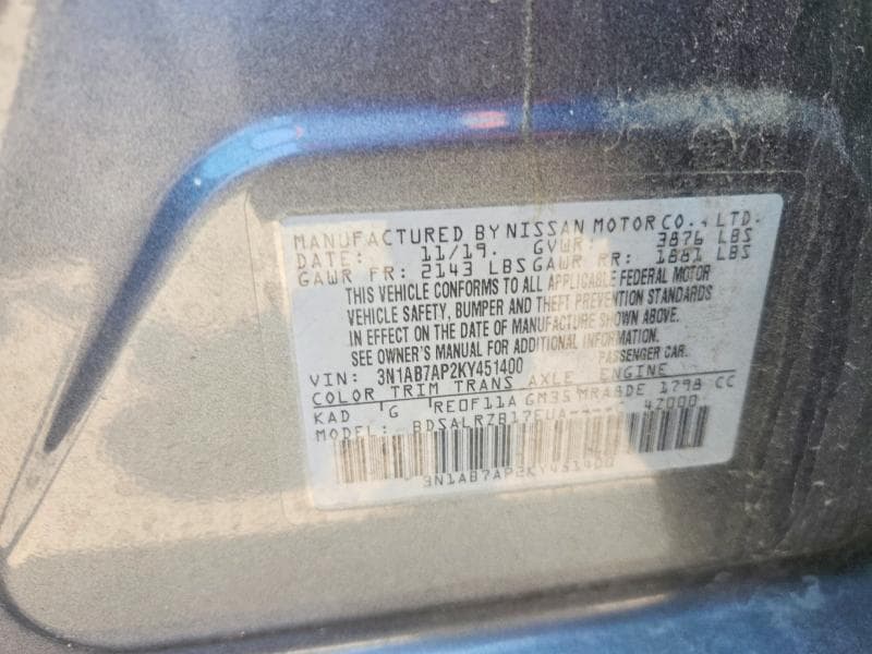 2019 NISSAN SENTRA SR 12