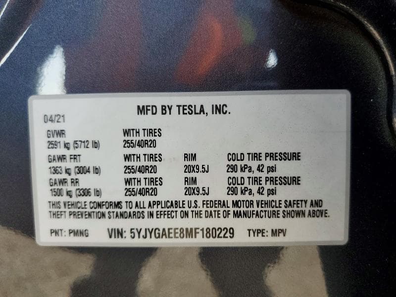 2021 TESLA MODEL Y 13