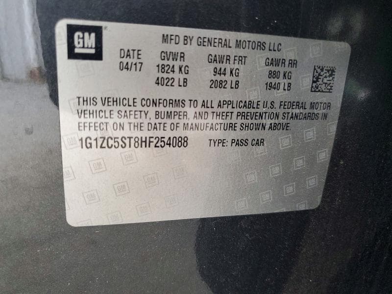 2017 CHEVROLET MALIBU LS 12