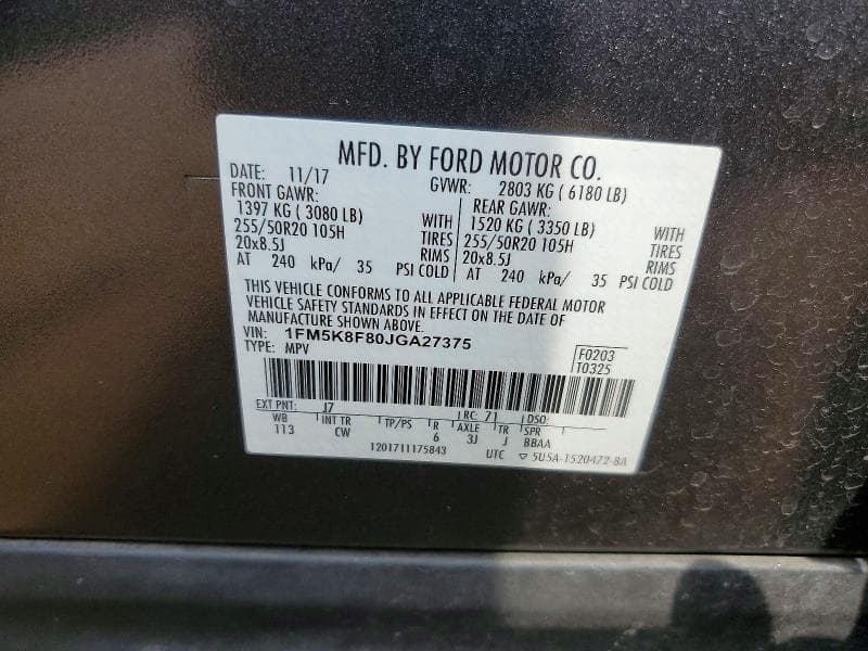 2018 FORD EXPLORER LIMITED 13