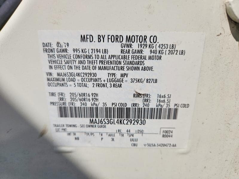 2019 FORD ECOSPORT SE 12