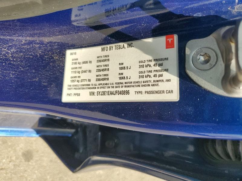 2018 TESLA MODEL 3 12