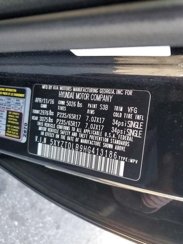 2017 HYUNDAI SANTA FE SPORT 2.4L 12