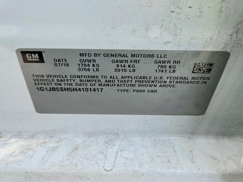 2017 CHEVROLET SONIC LS 12