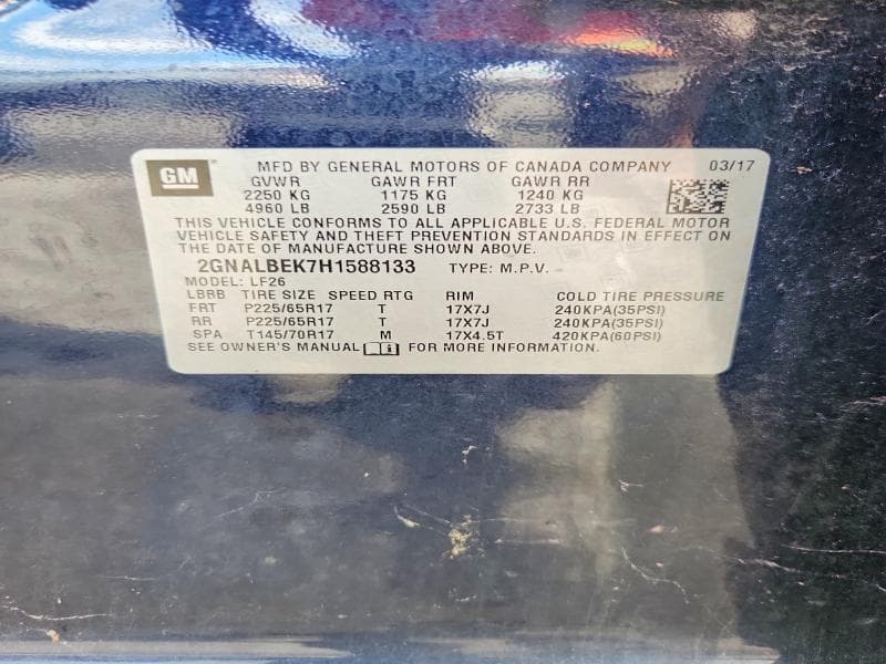 2017 CHEVROLET EQUINOX LS 12
