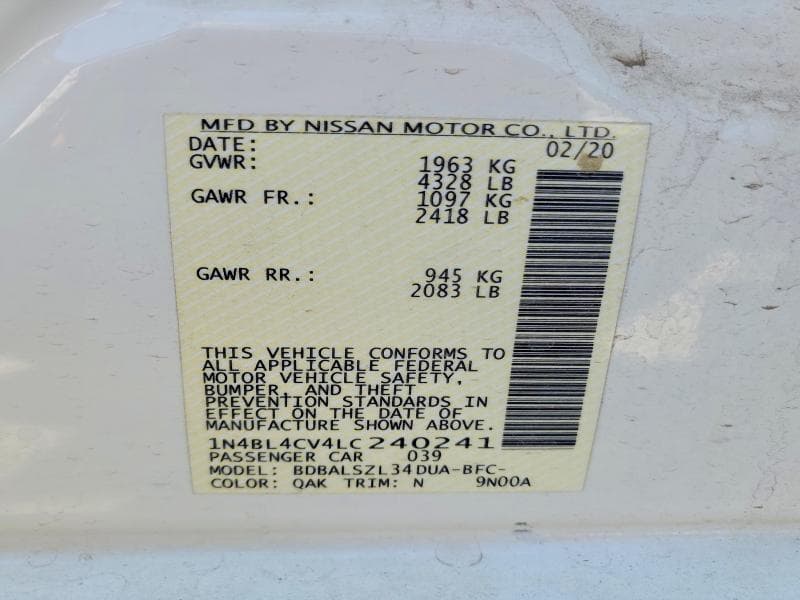 2020 NISSAN ALTIMA SR 13