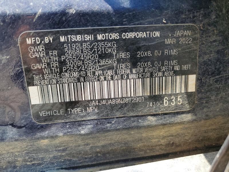 2022 MITSUBISHI OUTLANDER SE 12
